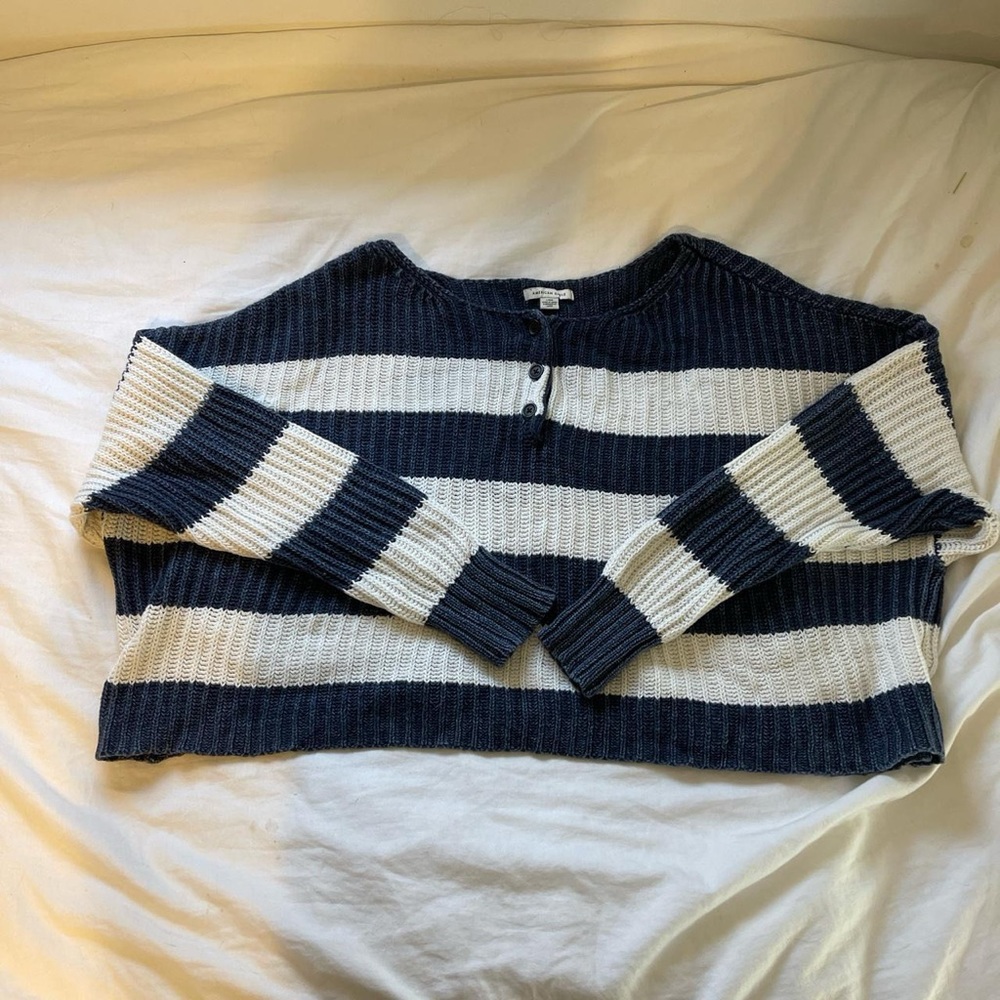 AE Cropped Button Up Sweater